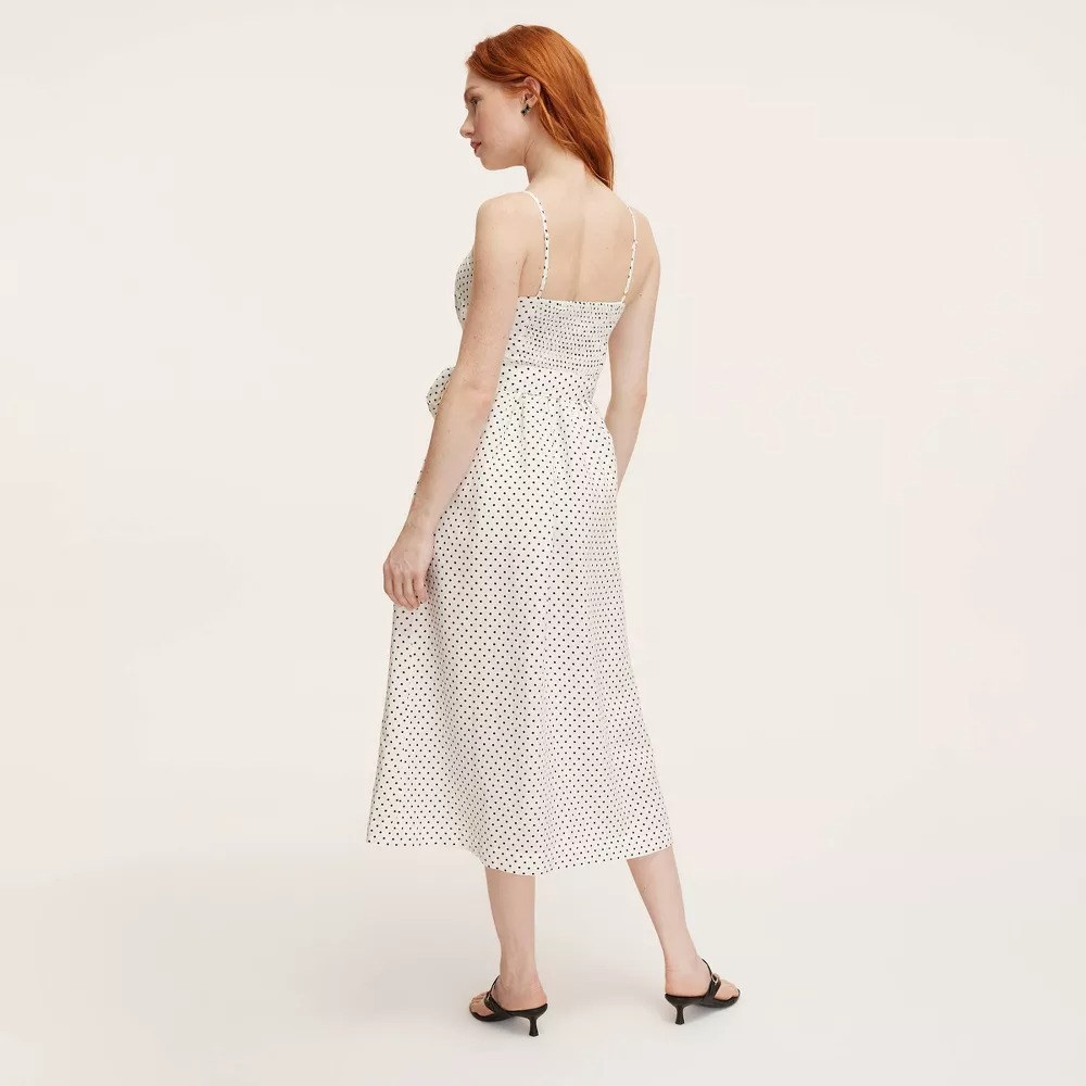 New! Kate Spade x Target Small Mini Polka Dot Tie-Waist Midi Dress S Cream/Black - Picture 2 of 7